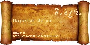 Hajszter Éva névjegykártya